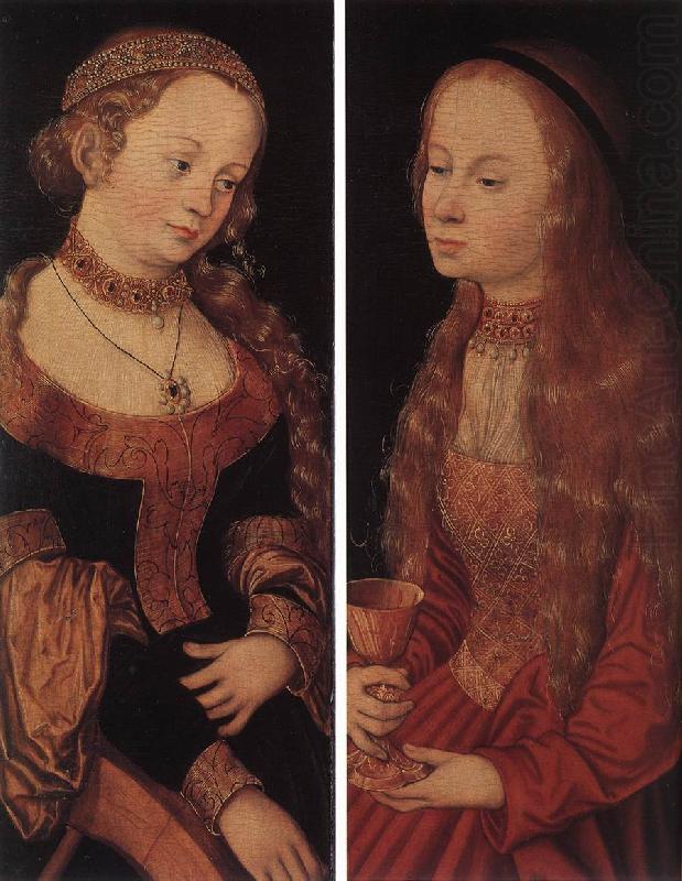 CRANACH, Lucas the Elder St Catherine of Alexandria and St Barbara sdg china oil painting image